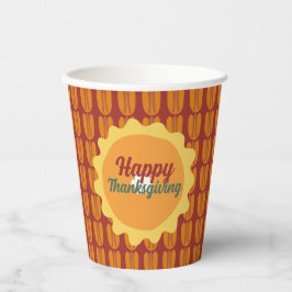 schattig Thanksgiving pecanpatroon Papieren Bekers