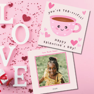 Schattig Thee-rrifiek Klaslokaal Foto Valentijnsda Feestdagenkaart