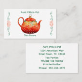 Schattig theepot Visitekaartje (Voorkant / Achterkant)