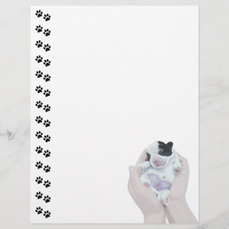 Schattig Tiny Newborn Puppy Letterhead