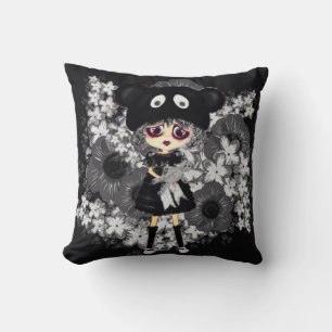 Schattig Traag Gothisch Meisje Kawaii PinkyP door  Kussen