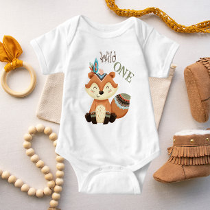 Schattig Tribal Baby Fox Wild One Romper