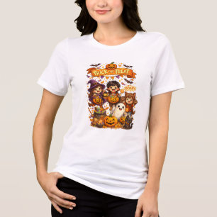 Schattig trick-or-treat Halloween dames T-shirt le