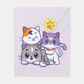 Schattig trio: drie Schattigee katten Fleece Deken (Voorkant)