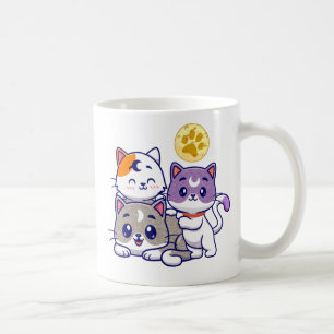 Schattig trio: drie Schattigee katten Koffiemok