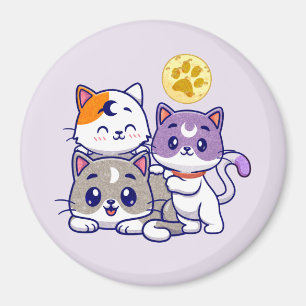 Schattig trio: drie Schattigee katten Magneet