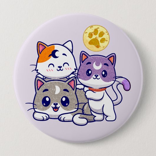 Schattig trio: drie Schattigee katten Ronde Button 4,0 Cm (Voorkant)