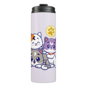 Schattig trio: drie Schattigee katten Thermosbeker