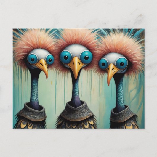 Schattig Trio van de Grappige Vogels Briefkaart (Voorkant)