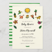 Schattig tropisch Baby shower Kaart (Voorkant / Achterkant)