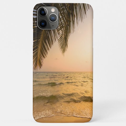 Schattig tropisch strand, palmgolven Sunset Case-Mate iPhone Case (Achterkant)