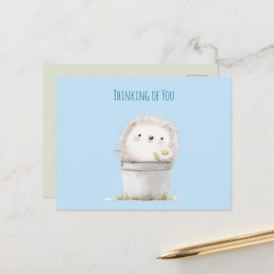 Schattig tuin egel denkt aan jou briefkaart