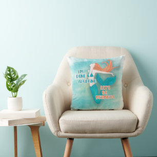 Schattig Turquoise Oranje Klaar met Volwassen zijn Kussen