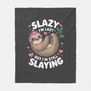 Schattig Tween Meisje Grappig Dier Luiaard Slay Me Fleece Deken