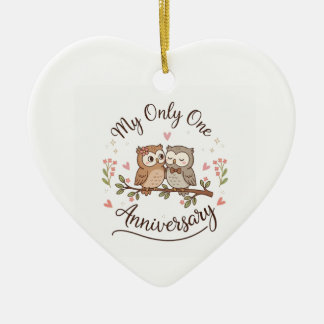 Schattig Uil Stel Mijn Alleen Romantische Jubileum Keramisch Ornament