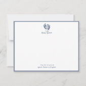 Schattig uit de kinderkamer van Blauwe Monogram Notitiekaartje (Voorkant)