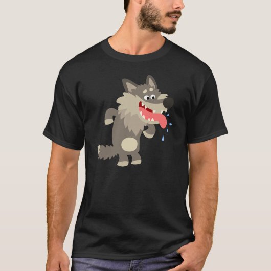 Schattig uitgehongerd Cartoon wolf T-shirt (Voorkant)
