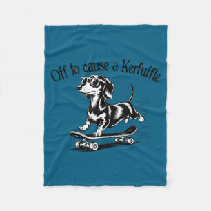Schattig Uitgelaten Gekke Dachshund Schaatsrijder Fleece Deken