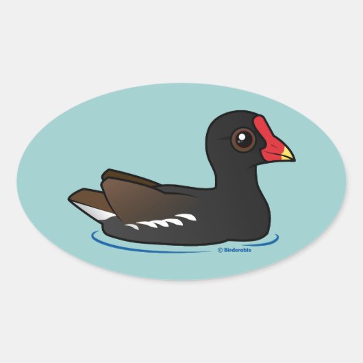 Schattig Vaak Gallinule Ovale Sticker (Voorkant)