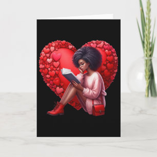 Schattig Valentijnsboek Meisje Met Hart Lezende Vr Kaart