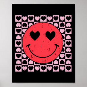 Schattig Valentijnsdag Glimlach Gezicht Hart Voor Poster