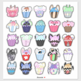 Schattig Variety Pack van Cupcake Stickers
