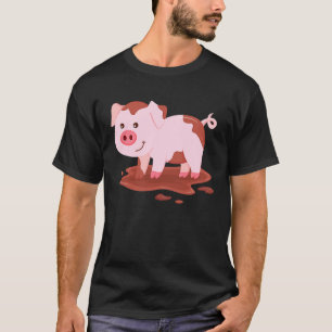 Schattig Varken Biggetje Roze Varken Varkens Baby T-shirt