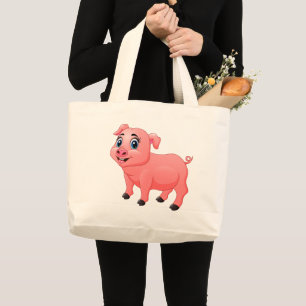 Schattig varken cadeau boerin landelijk boerenmeis grote tote bag