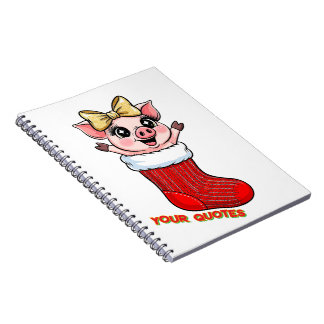 Schattig Varken in Kerstmuts Notitieboek