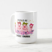 schattig varken liefhebbers meisje toevoegen monog koffiemok (Voorkant links)
