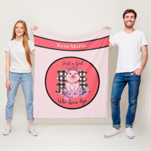 schattig varken liefhebbers voeg naam Fleece Deken