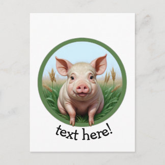 schattig varken met je tekst briefkaart