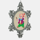 schattig varkentje tin sneeuwvlok ornament (Links)
