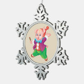 schattig varkentje tin sneeuwvlok ornament (Rechts)