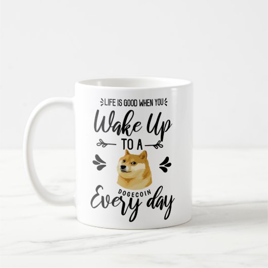 Schattig Veel Wow! Dogecoin Meme Hodl Koffiemok (Links)