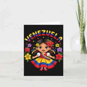 Schattig Venezolaans meisje Kinderen Traditionele Kaart