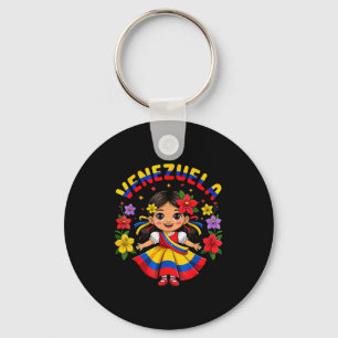 Schattig Venezolaans meisje kinderen traditionele Sleutelhanger