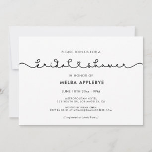 Schattig verbindend hart lettertype Bruidsuitnodig Kaart