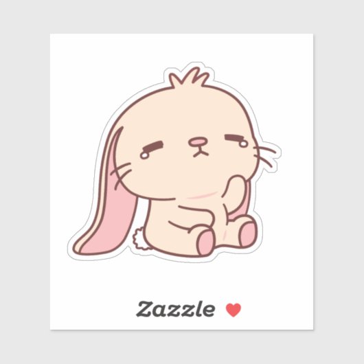 Schattig Verdrietig Konijn Sticker (Vel)