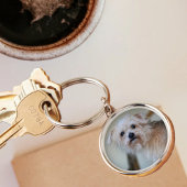 Schattig verdrietig ogen scruffy puppy sleutelhanger