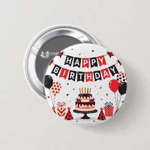 Schattig Verjaardag lieveheersbeestje thema Ronde Button 5,7 Cm