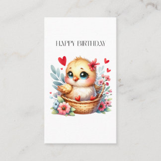Schattig verjaardags kuiken. contactkaartje