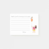 Schattig Verjaardagsfeestje Meisje Ballon Bedankt Post-it® Notes (Voorkant)