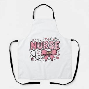 Schattig Verpleegster Strik Hart Vector Shirt Ontw Schort