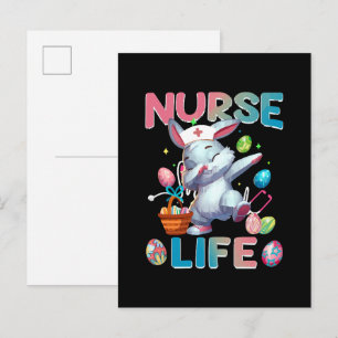 Schattig verpleegstersleven Dabbing Paashaas Uitnodiging Briefkaart