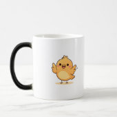 Schattig Verrast Kuiken Minimalistische Cartoon Magische Mok (Links)