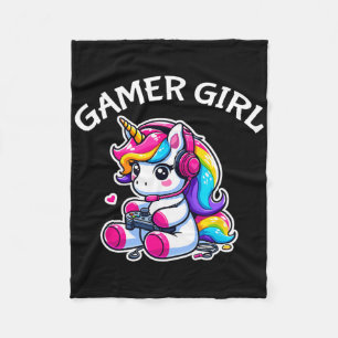 Schattig videospel Gamen Eenhoorn Gamer Meisje 1 Fleece Deken