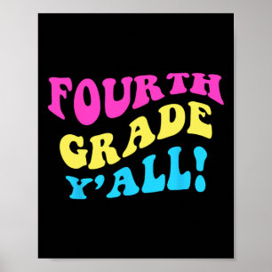 Schattig Vierde Grade Leraar 4de Grade Student Ter Poster