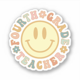 Schattig Vierde Grade Leraar Gift, 4e Grade Leraar Sticker
