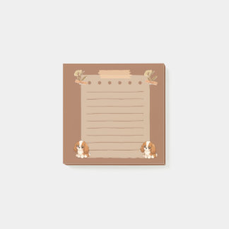 Schattig vintage bruin puppy hond cottagecore Post Post-it® Notes